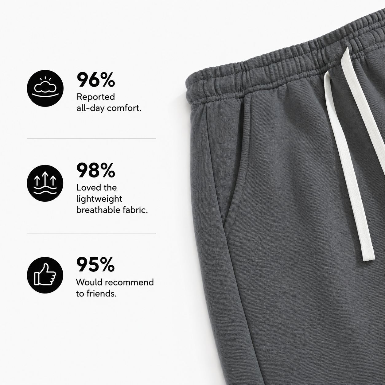 Athletic Elastic Drawstring Sweat Shorts